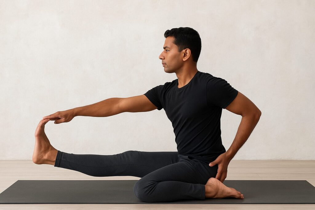 MAHA MUDRA - RIGHT LEG STRETCHED