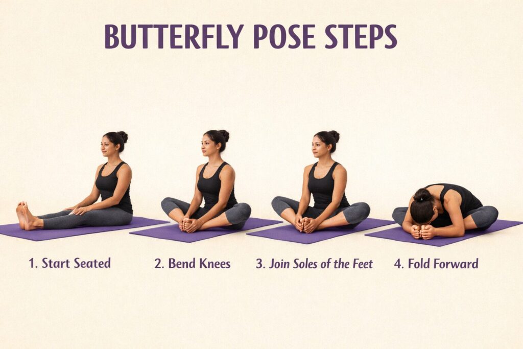 BUTTERFLY POSE STEPS