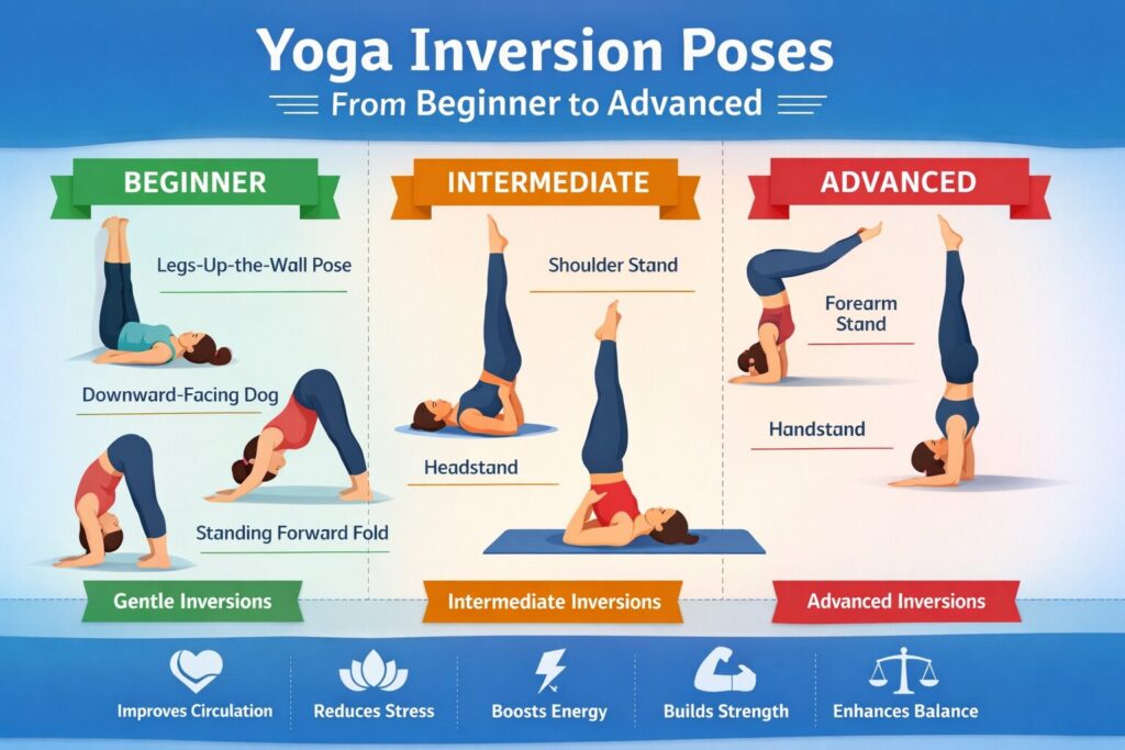 INVERSION YOGA POSES FROM BEGINNERS TO ADVANCED