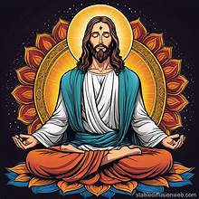 JESUS IN LOTUS POSE