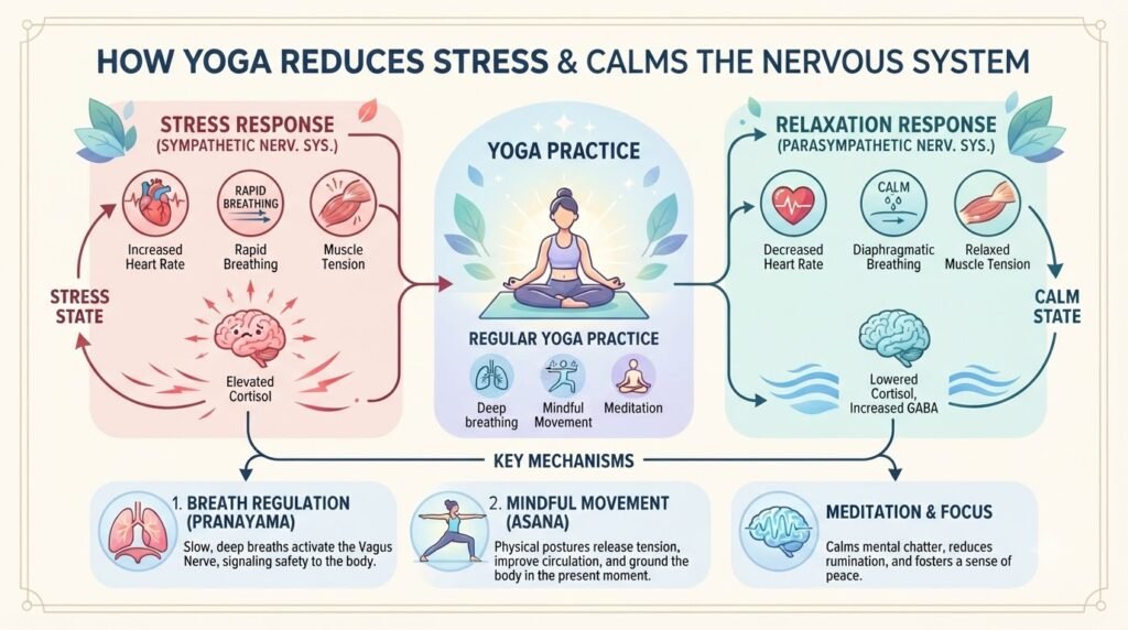 HOW YOGA HELPS REDUCE STRESS